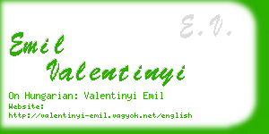 emil valentinyi business card